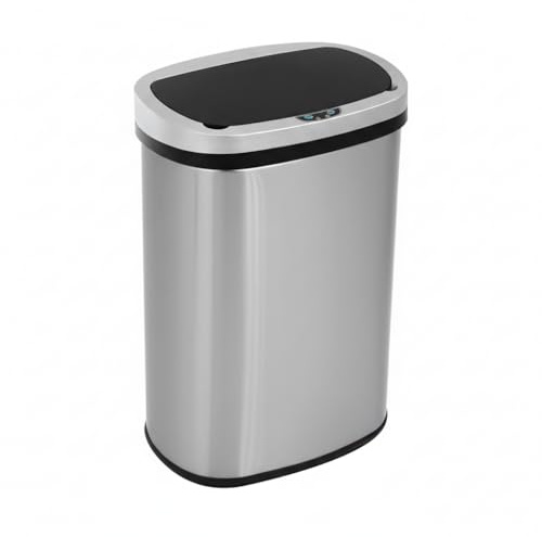 Bigacc 13 Gallon(50 L) Kitchen Trash Can with Touch-Free & Motion Sensor, Automatic Stainless-Steel Garbage Can Anti-Finaerprint Mute Desianed Trash Bin Brushed Stainless Steel