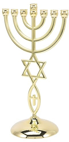 HOMSFOU Israel Menora Jerusalem Tempel 7 Zweige Jüdischer Kerzenhalter Kerzenständer Kerzenhalter Religiöse Kandelaber Heiliges Land Geschenk Für Die Kirche
