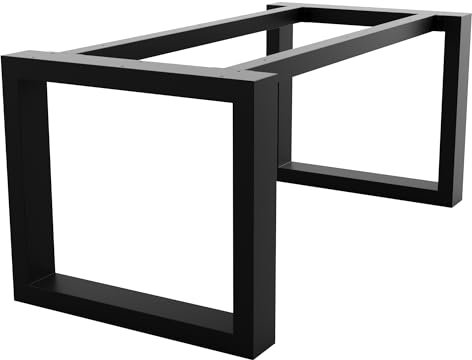 MetaloPro Extreme - Stabile Metall Tischbeine, Schwarz Tischkufen/Tischgestell für Esstisch, Schreibtisch Möbelfüße Beine, Trapez Form, Schwerlast Design für Wohnzimmer und Büro – 160x80x72 cm