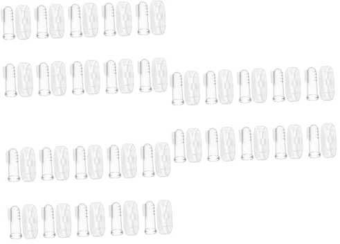 NOLITOY 30 Sets Finger Toothbrush for Infants Teething Brush Boys and Girls Oral Care Massager