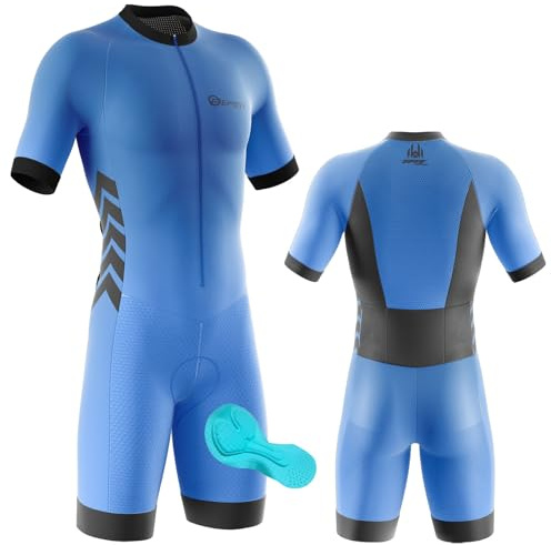 Hombres de Bicicleta con Cycling Skinsuit Triatlón for Hombres, Racing Tri Suit de Bicicletas Acolchado de Gel, MTB Mono,Secado Rápido Y Transpirable.Ciclismo, Carrera, Natación (P11,S)