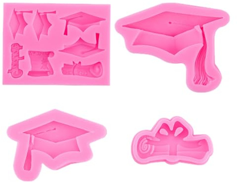Molde para dulces de graduación, molde de silicona para caramelos, diseño antiadherente, herramienta para hacer postres, galletas, cubitos de hielo, fondant, dulces, chocolate
