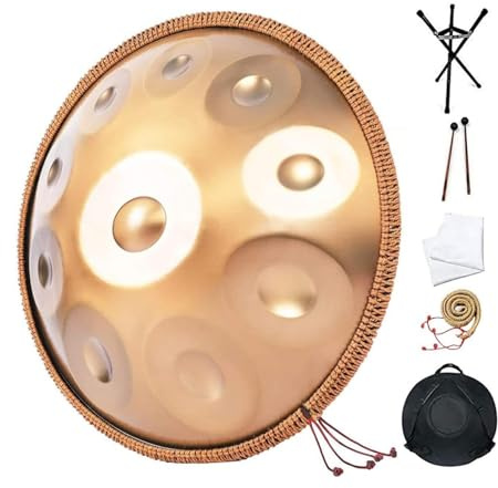 Handpan Drum, Tamburo Per Handpan Da 22 Pollici, Percussioni Armoniche, Tamburo In Acciaio 432HZ, Con Supporto Per Handpan, Custodia Per Handpan(9Notes)