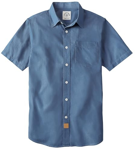 Dubinik® Camisas Hombre Manga Corta Cuadros Camisa Manga Corta Hombre Verano Botón Casual Vintage Trabajo Camisas para Hombre