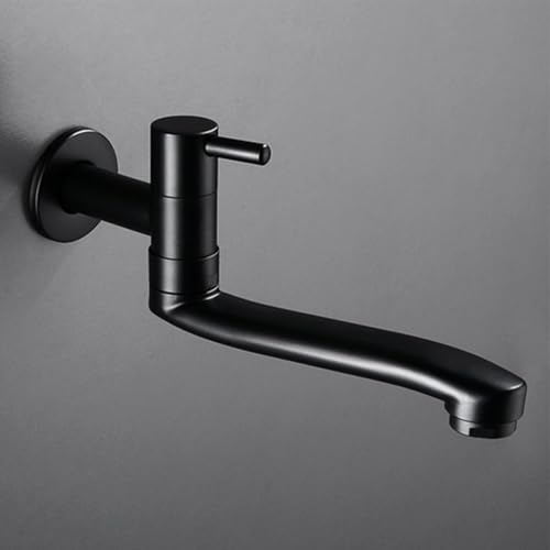 Robinet d'évier de cuisine froid à fixation murale étendue avec rotation à 4 points, robinet de piscine en acier inoxydable pour la maison et l'extérieur (21 cm)