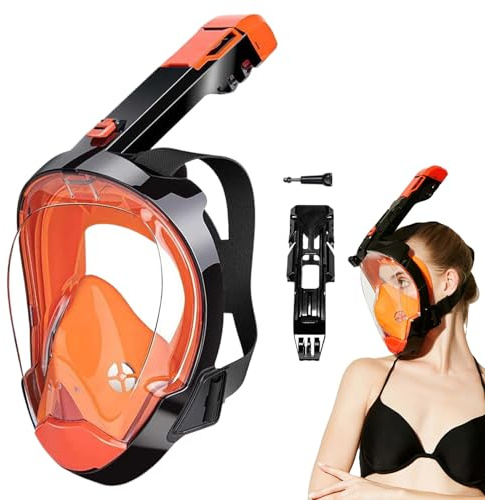 Masque de Plongée Antibuée, Visée Panoramique à 180° avec Système Anti-inondation, Appareil de Respiration Subaquatique à Drainage Automatique pour Nageurs Voyageurs Débutants