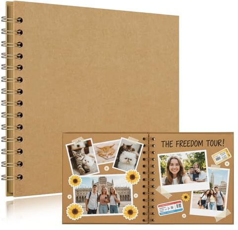 18x18 cm Scrapbook Album DIY Hardcover Scrap Book Photo Album with 20 Sheets Memory Book for Family and Wedding Photography, Travel, Anniversary, Birthday Scrapbook Supplies