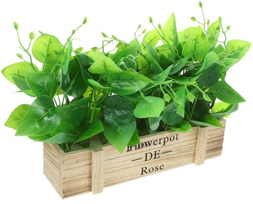 IMUSINICE Artificial Golden Pothos Plant with Pot, 30cm Fake Greenery Bonsai, Decorative Silk Leaf Centerpiece for Home Living Room Table and Office Décor