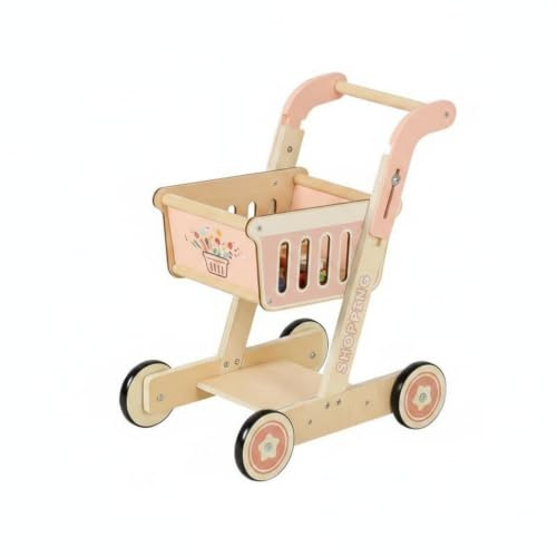 Xgdsnly Carrito Aprendizaje Carrito Juguete Ligero para Niños , Carrito De Compras Rosa