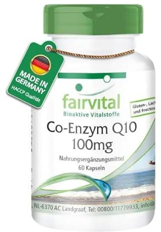 Fairvital | Coenzima Q10 100mg - per 2 mesi - VEGAN - alto dosaggio - 60 capsule - ubichinone