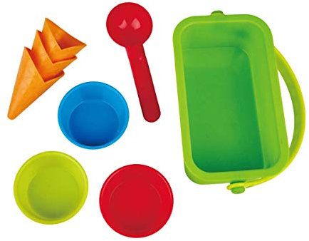 Hape - Eisdiele-Förmchen, Strandspielzeug/Sandspielzeug, Sandformen EIS, ab 18 Monaten