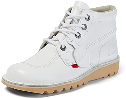 Kickers Unisex Kick Hi Classic Ankle Boots | Extra Comfortable | Added Durability | Premium Quality, White, women 2