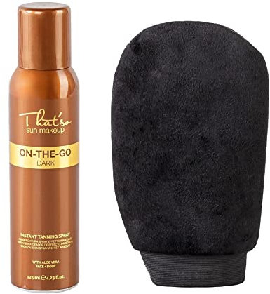 That'So On The Go Dark Kit - Autoabbronzante Spray On The Go Dark + Guanto Applicativo Professionale - Abbronzatura Rapida E Intensa - Colorazione Naturale E Duratura - 125 ml
