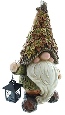 FRANK FLECHTWAREN Zwerg, Wichtel Herbst mit Laterne, GNOME. herbstliche, niedliche Deko. Toller Blickgfang