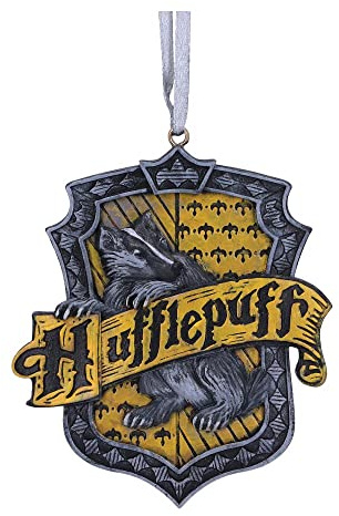 Nemesis Now Harry Potter Hufflepuff Crest hängande prydnad, gul, 8 cm