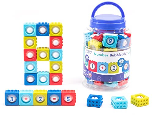 Pedagogiska insikter nummer BubbleBrix - småbarn inlärningsleksaker, lära sig siffror, fidget tryckare inlärningsleksaker, present till barn i åldrarna 3+