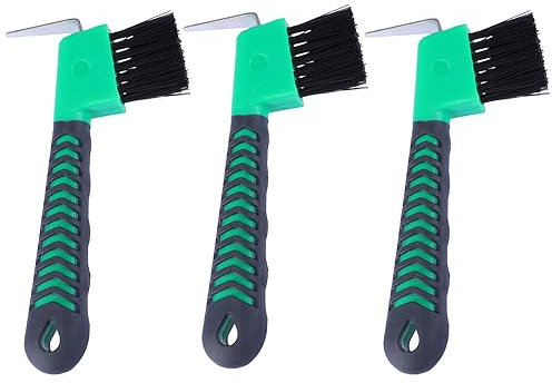 iplusmile Hufkratzer - Dreiteiliger Hufauskratzer mit Bürste und Schaber - Praktischer Hufauskratzer mit Ziegen Griff für die Pferdehufpflege (Zufällige Farbe)