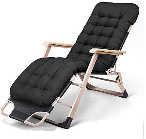 Sillón reclinable liviano, Tumbona recreativa Ajustable, Tumbona de jardín Tumbona Plegable, Estructura de Aluminio Tumbona de Tres Patas con colchón de 5 cm de Grosor, Almohada extraíble, Soporte de