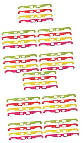 CAXUSD 40 STK 3D-Feuerwerksbrille Pappbrille für Kinder Brillengestelle aus Pappe 3D Kinderbrille Brillen aus Pappe 3D-Brille aus Pappe 3D-Sichtbrille Anaglyphenbrille 3D-Filmbrille pet