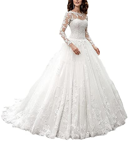 Elegante Vestido de Noche Largo para Mujer - Encaje de Manga Larga en Color Blanco Roto para un Aspecto Sofisticado