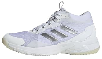 Adidas Women's Crazyflight 6 Mid Top, White/Silver Metallic/Black, 8