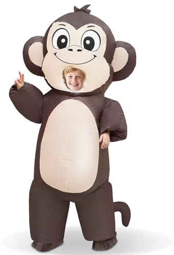 Camlinbo Halloween Inflatable Monkey Costume for Kids, Full Body Blow Up Costume for Halloween Inflatables Boys Girls Party Cosplay