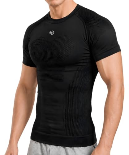 Modesty - Rashguard herr andningsbar kompression - ventilation armstöd torso rygg - MMA JJB brottning boxning - bodybuilding cross training fitness, svart, M