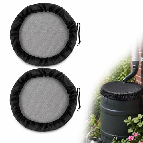 Red de Protección para Depósito de Agua de Lluvia, Cubierta Filtrante Anti-Hojas e Insectos,Elástica y Reutilizable, para Barril, Tanque, Cubo de Jardín