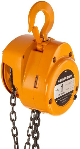 Harrington CF Hand Chain Hoist, Hook Mount, 2 Ton Capacity, 10' Lift, 20.1 Headroom, 1.4 Hook Opening