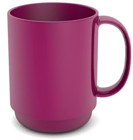 Ornamin Mug with Handle 300 ml Blackberry (model 510) | stable coffee mug made of plastic, coffee cup, reusable cup, tea cup