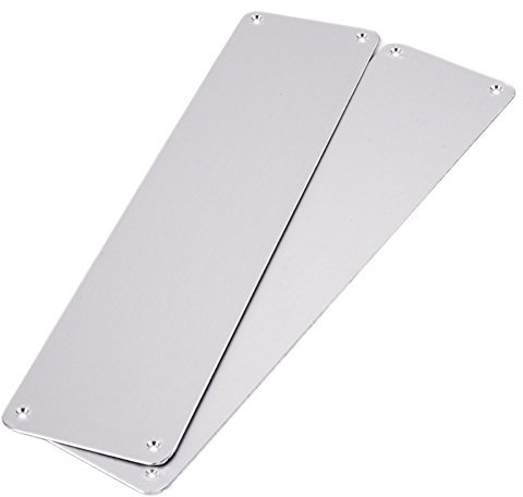 Juego de 2 placas de empuje de aluminio satinado de 12 pulgadas