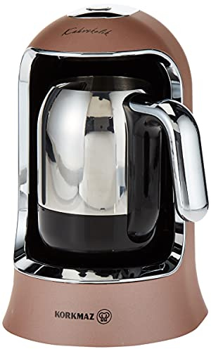 Korkmaz A860-06 Kahvekolik Kaffeemaschine Rosagold/Chrom, Bis zu 4 Tassen, Anti-Überlauf-Sensor, Dehydrierungssensor