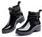 Stivali Pioggia Donna Stivaletti Gomma Bassi Giardino Impermeabili Chelsea Boots Antiscivolo Eleganti Comodi Nero Taglia 39-2