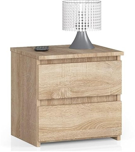 AKORD | Comodini Picolo con 2 Cassetti | Armadio Camera da Letto | Cassettiera Scrivania | Salvaspazio | 40 x 40 x 35 cm | 16mm Pannello laminato | Rovere Sonoma