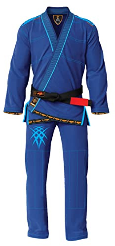 Jaguar Classic - Brazilian Jiu Jitsu BJJ Kimono Gi Uniform – Kids Adults Unisex IBJJF Compliant (Blue, A-1L)