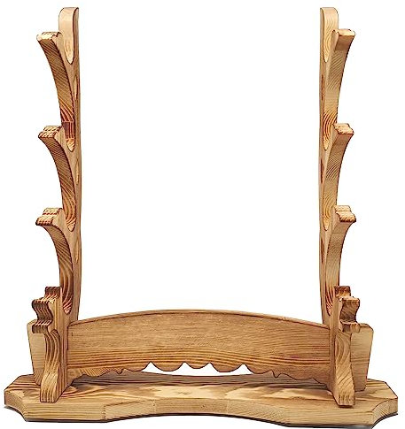 MANNIFEN Schwertständer Katana Ständer Halter Display Aufhänger für Tanto Samurai Wakizashi Genji japanische Waffenständer (4 Ebene)