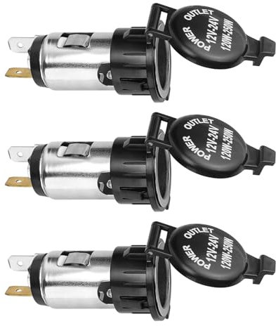 DEANKEJI 3 Stück Zigarettenanzünder Stecker, 12V/24V Zigarettenanzünder Steckdose, Auto Zigarettenanzünder, Geeignet für Autos, Motorräder, Boote