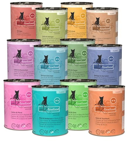catz finefood Classic Collection Nourriture Humide pour Chat XXL – Nourriture Humide Gourmet pour Votre Chat sans Sucre ni céréales, sans Gluten – avec Haute teneur en Viande, fabriquée en Allemagne