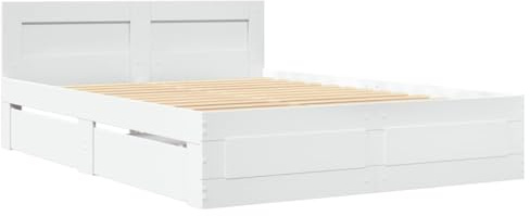 vidaXL Giroletto con Testiera Bianco 120x190 cm in Legno Multistrato