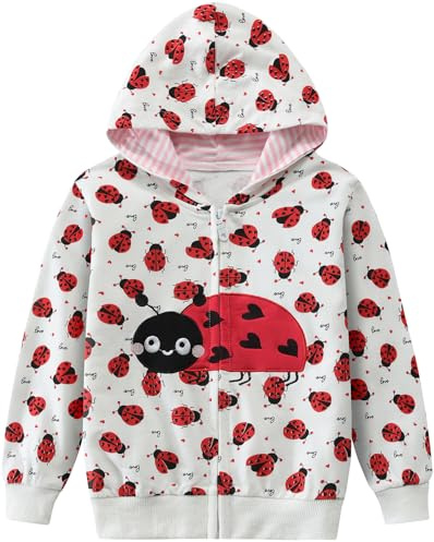 EULLA, Felpa con cappuccio a maniche lunghe per bambini/ragazzini, con cerniera, motivo unicorno, in cotone, taglie: 92, 98, 104, 110, 116, 122, 122