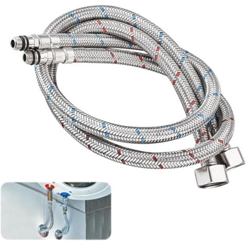 Miscelatore flessibile Aililong, tubo lavabo allungabile da 80cm 2 pezzi, tubi flessibili per rubinetto Miscelatori in acciaio inox per rubinetto Miscelatori, doccia e lavabo.