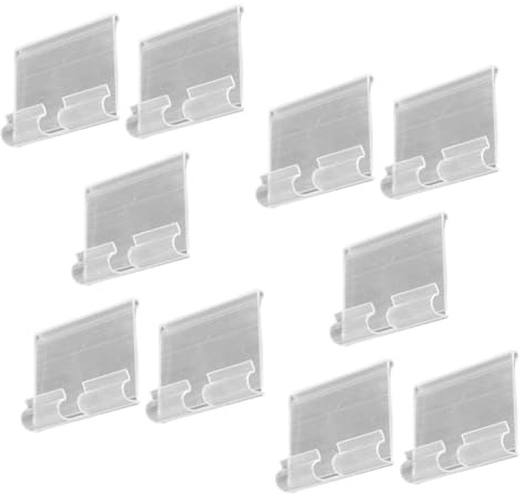 CLISPEED Porte-affiches de Marchandises en Pvc Transparent 20pcs Design Coulissant Résistant pour Étiquette de Rayon Bord D'étagère en Commerce de Détail