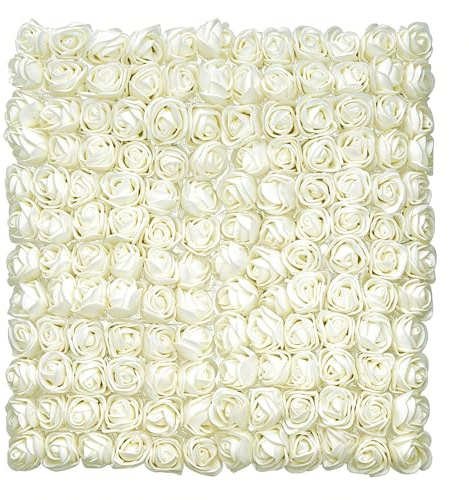 Gkhlg 144 Pcs Foam Roses Artificial Flowers with Soft PE Foam Stems Craft Flowers for DIY Crafters to Decorate Home Parties and Holidays (Cream White)