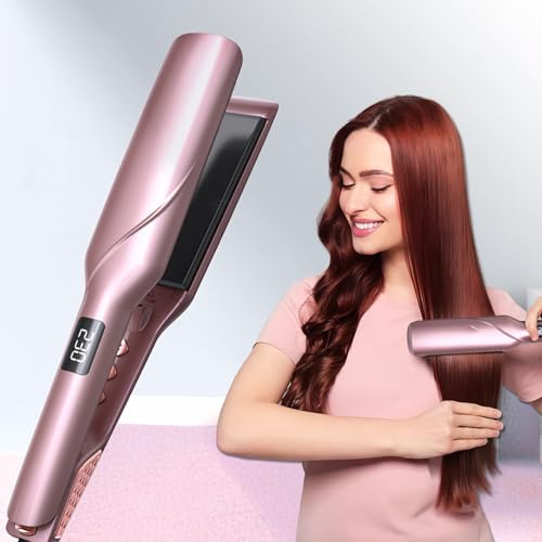 LANDOT Glätteisen breit mit Keramik – Professioneller Haarglätter mit 12 Temperaturstufen 120–230°C, gleichmäßige Wärmeverteilung für glänzendes Haar, schnelles Aufheizen