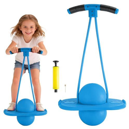 LN Cozy CORNE Pogo Ball for Adults, Balance Jumping Ball with Adjustable Handle, Quiet Indoor Fitness Pogo Jumper, Anti-Slip Footboard, Supports up to 100kg