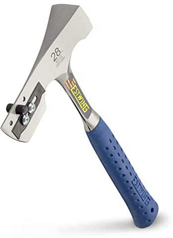 Estwing E3-CA Shingler’s Hammer with Replaceable Blade and Gauge. Milled Face, Silver