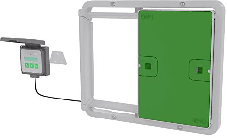 Omlet Automatischer Hühnerstall-Türöffner mit Lichtsensor oder Timer, Grün