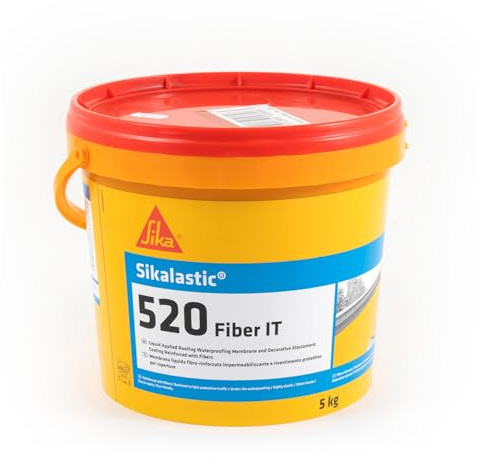 SIKA - Membrana fibrorinforzata - Sikalastic-520 Fiber IT, Rosso - Protezione calpestabile per terrazze e balconi - Resistente a UV e intemperie, pronta all’uso - 5kg