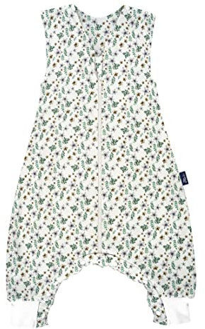 Alvi Sleep-Overall Baby Schlafsack mit Füßen Kinderschlafsack aus Baumwolle (GOTS Petit Fleurs, 70 cm)