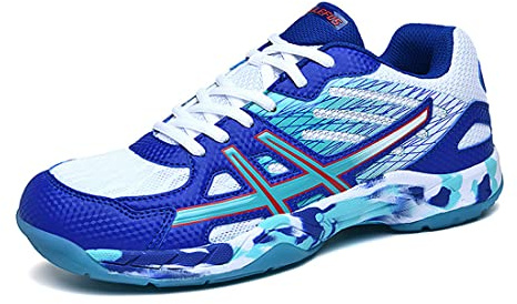 Womens Mens Badminton Shoes Casual Fashion Lightweight Tennis Running Walking Sports Trainers Non Slip Sneakers Blue